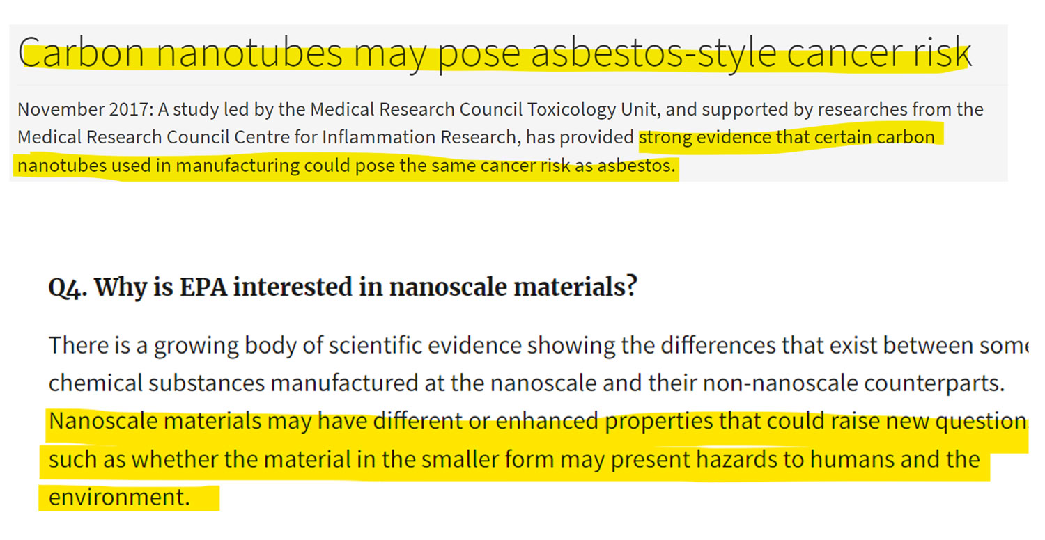 CNANO Technology USA at New Century Air-Center Johnson County, KS Hazardous Carbon Nanotubes Public Health<br />
 and Safety Risks